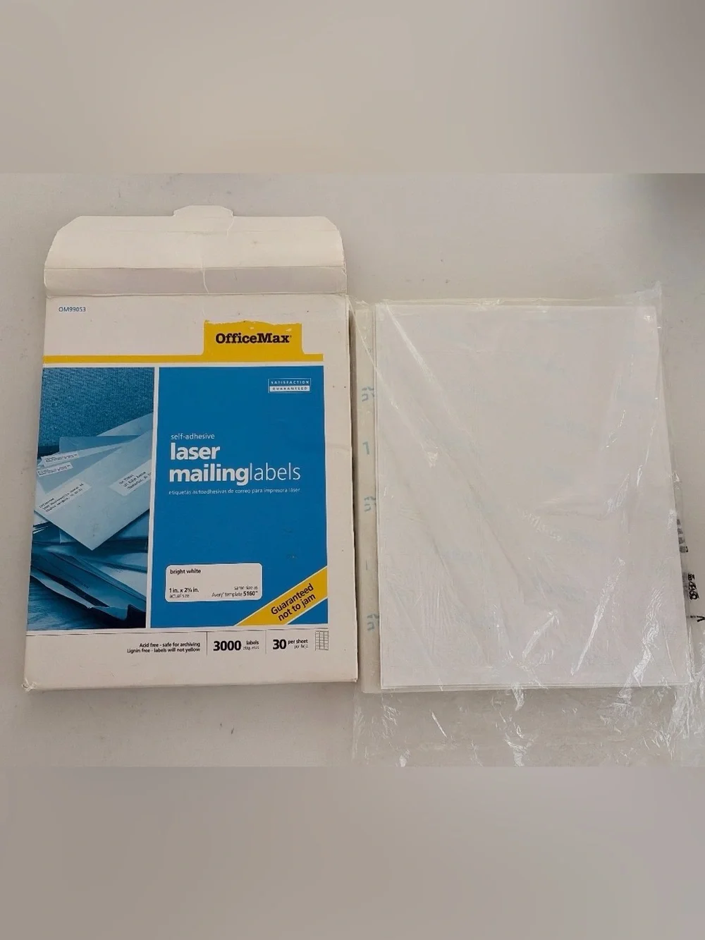 OfficeMax Bright White Laser Mailing Labels